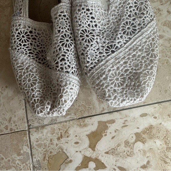Womens TOMS Alpargata Crochet Slip-On Casual Shoe - Cream Size 9.5 - Picture 6 of 10
